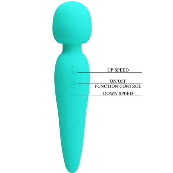 PRETTY LOVE - MASSEUR MEREDITH 12 MODES DE VIBRATION VERT AQUA-PRETTY LOVE SMART-sextoys-lingerie-bdsm-hygiène-sexshop
