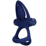 PRETTY LOVE - MAT DOUBLE ANNEAU AVEC VIBRATION & STIMULATEUR BLEU-PRETTY LOVE MALE-sextoys-lingerie-bdsm-hygiène-sexshop