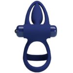 PRETTY LOVE – MAT DOUBLE ANNEAU AVEC VIBRATION & STIMULATEUR BLEU