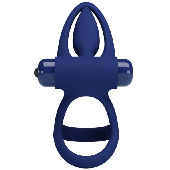 PRETTY LOVE - MAT DOUBLE ANNEAU AVEC VIBRATION & STIMULATEUR BLEU-PRETTY LOVE MALE-sextoys-lingerie-bdsm-hygiène-sexshop