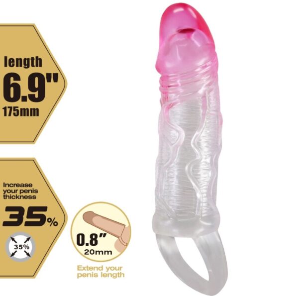 PRETTY LOVE - ODES GAINE D'AGRANDISSEMENT RÉALISTE DE 2 CM POUR PÉNIS ROSE-PRETTY LOVE-sextoys-lingerie-bdsm-hygiène-sexshop