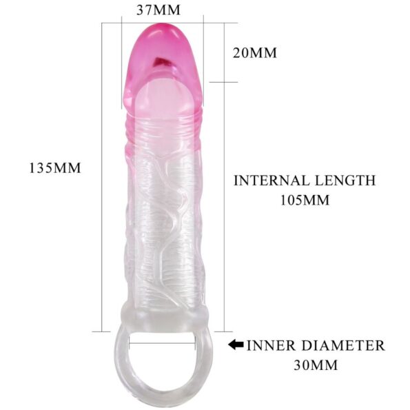 PRETTY LOVE - ODES GAINE D'AGRANDISSEMENT RÉALISTE DE 2 CM POUR PÉNIS ROSE-PRETTY LOVE-sextoys-lingerie-bdsm-hygiène-sexshop