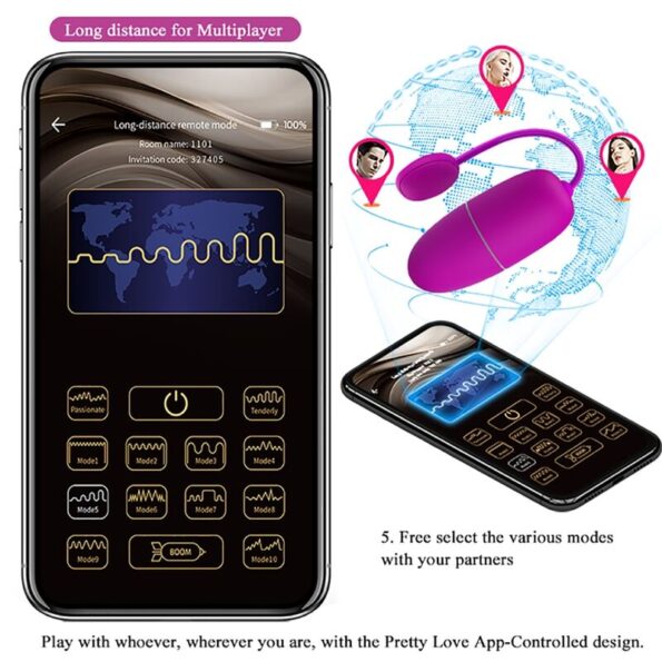 PRETTY LOVE - OEUF VIBRANT NYMPHE APP CONTRÔLÉ VIOLET-PRETTY LOVE BOTTOM-sextoys-lingerie-bdsm-hygiène-sexshop