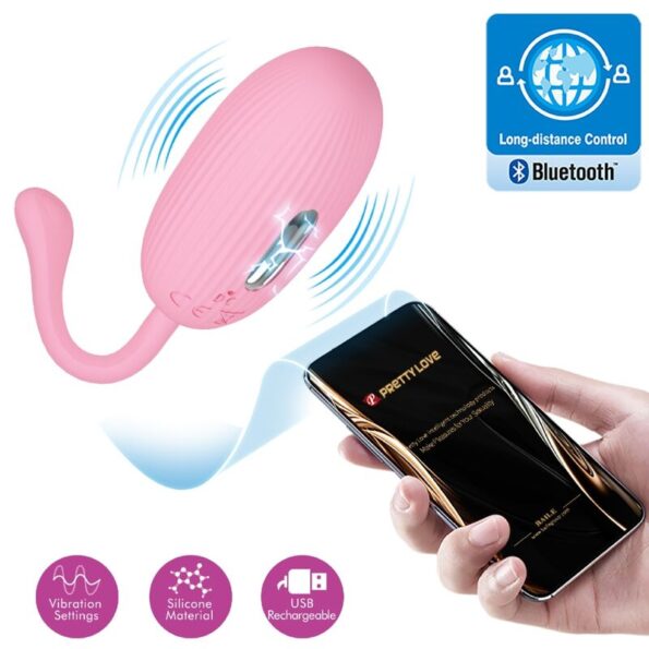 PRETTY LOVE - OEUF VIBRANT RECHARGEABLE ROSE DOREEN-PRETTY LOVE SMART-sextoys-lingerie-bdsm-hygiène-sexshop