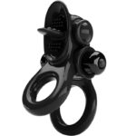 PRETTY LOVE - PASSIONATE RING DOUBLE ANNEAU VIBRANT + STIMULATEUR DE CLITORIS NOIR-PRETTY LOVE-sextoys-lingerie-bdsm-hygiène-sexshop