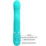 PRETTY LOVE – PERLES VIBRATEUR LAPIN VERT AQUA