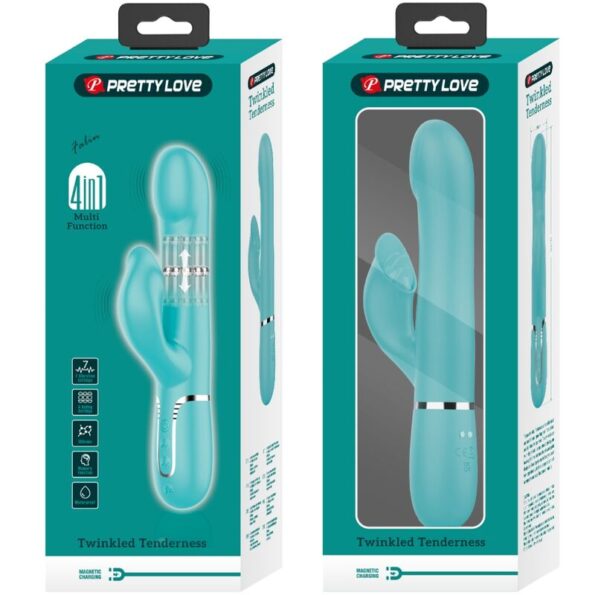 PRETTY LOVE - PERLES VIBRATEUR LAPIN VERT AQUA-PRETTY LOVE FLIRTATION-sextoys-lingerie-bdsm-hygiène-sexshop