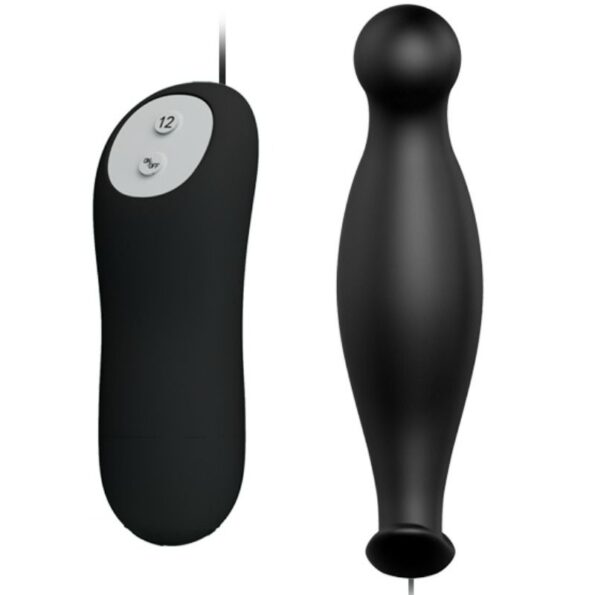 PRETTY LOVE - PLUG ANAL EN SILICONE 12 MODES DE VIBRATION NOIR-PRETTY LOVE-sextoys-lingerie-bdsm-hygiène-sexshop