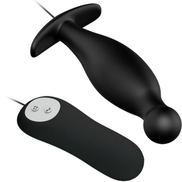 PRETTY LOVE - PLUG ANAL EN SILICONE 12 MODES DE VIBRATION NOIR-PRETTY LOVE-sextoys-lingerie-bdsm-hygiène-sexshop