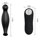 PRETTY LOVE – PLUG ANAL EN SILICONE 12 MODES DE VIBRATION NOIR
