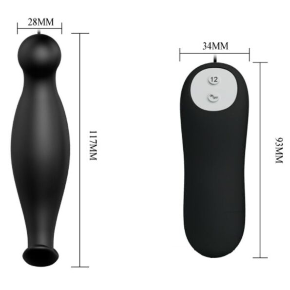 PRETTY LOVE - PLUG ANAL EN SILICONE 12 MODES DE VIBRATION NOIR-PRETTY LOVE-sextoys-lingerie-bdsm-hygiène-sexshop