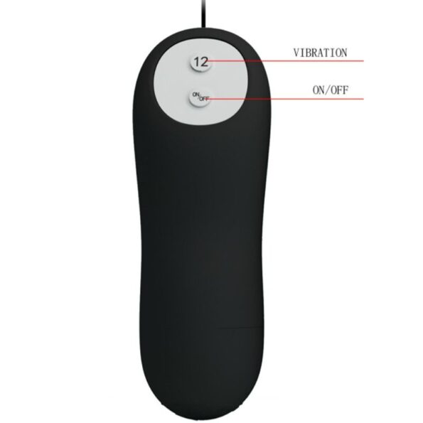 PRETTY LOVE - PLUG ANAL EN SILICONE 12 MODES DE VIBRATION NOIR-PRETTY LOVE-sextoys-lingerie-bdsm-hygiène-sexshop