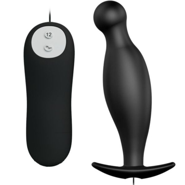 PRETTY LOVE - PLUG ANAL EN SILICONE 12 MODES DE VIBRATION NOIR-PRETTY LOVE-sextoys-lingerie-bdsm-hygiène-sexshop