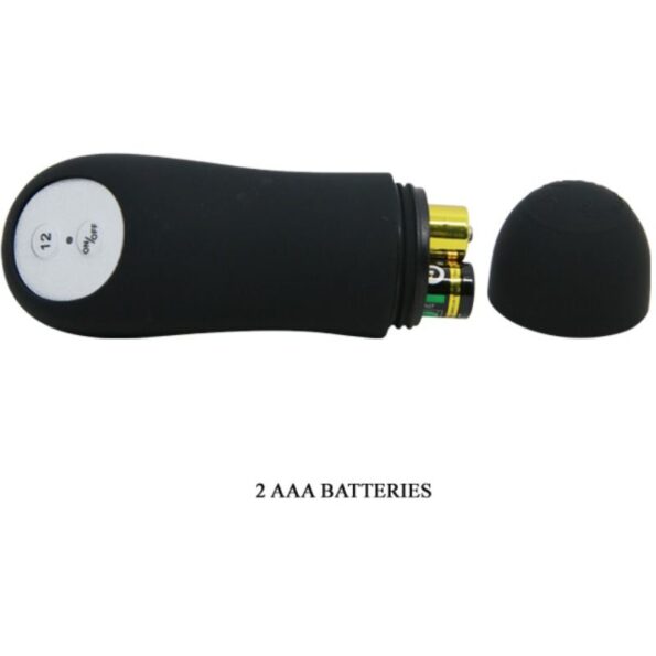 PRETTY LOVE - PLUG ANAL EN SILICONE FORME PÉNIS ET 12 MODES DE VIBRATION NOIR-PRETTY LOVE BOTTOM-sextoys-lingerie-bdsm-hygiène-sexshop