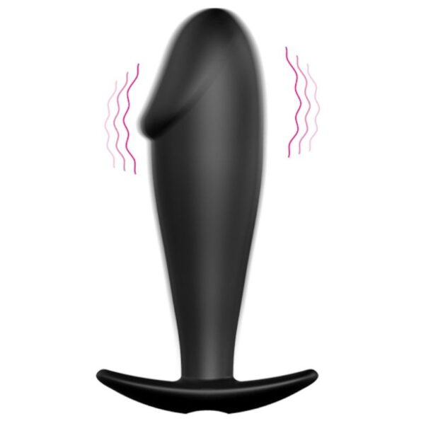 PRETTY LOVE - PLUG ANAL EN SILICONE FORME PÉNIS ET 12 MODES DE VIBRATION NOIR-PRETTY LOVE BOTTOM-sextoys-lingerie-bdsm-hygiène-sexshop