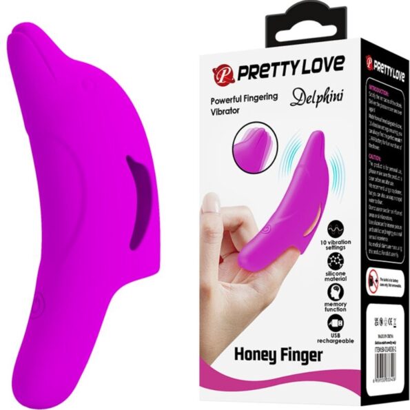 PRETTY LOVE - PUISSANT STIMULATEUR DE DOIGTS VIOLET DELPHINI-PRETTY LOVE-sextoys-lingerie-bdsm-hygiène-sexshop