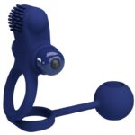 PRETTY LOVE - REMINGTON DOUBLE ANNEAU VIBRANT AVEC PLUG BLEU-PRETTY LOVE MALE-sextoys-lingerie-bdsm-hygiène-sexshop