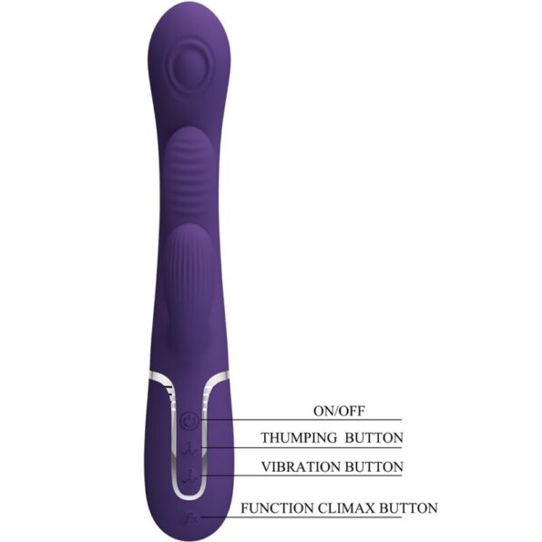 PRETTY LOVE - SHANIA TRIPLE RABBIT VIBRATEUR MULTIFONCTION VIOLET-PRETTY LOVE-sextoys-lingerie-bdsm-hygiène-sexshop