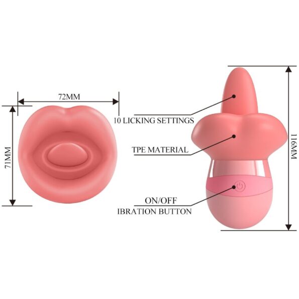 PRETTY LOVE - STIMULATEUR DE CLITORIS KYLEE TONGUE 10 VIBRATIONS ROSE NUDE-PRETTY LOVE-sextoys-lingerie-bdsm-hygiène-sexshop