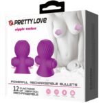 PRETTY LOVE – STIMULATEURS DE NIPPLE 12 MODES VIBRATION LILAS
