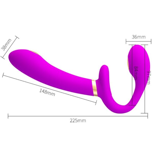 PRETTY LOVE - THUNDERBIRD DOUBLE VIBRATEUR STRAP-ON AVEC TÉLÉCOMMANDE VIOLET-PRETTY LOVE-sextoys-lingerie-bdsm-hygiène-sexshop