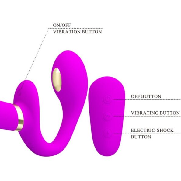 PRETTY LOVE - THUNDERBIRD DOUBLE VIBRATEUR STRAP-ON AVEC TÉLÉCOMMANDE VIOLET-PRETTY LOVE-sextoys-lingerie-bdsm-hygiène-sexshop