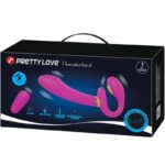 PRETTY LOVE – THUNDERBIRD DOUBLE VIBRATEUR STRAP-ON AVEC TÉLÉCOMMANDE VIOLET