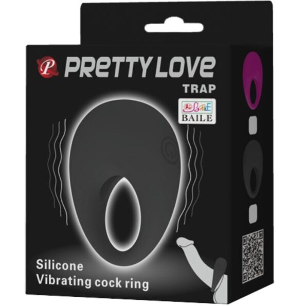 PRETTY LOVE - TRAP ANNEAU VIBRATEUR NOIR-PRETTY LOVE MALE-sextoys-lingerie-bdsm-hygiène-sexshop