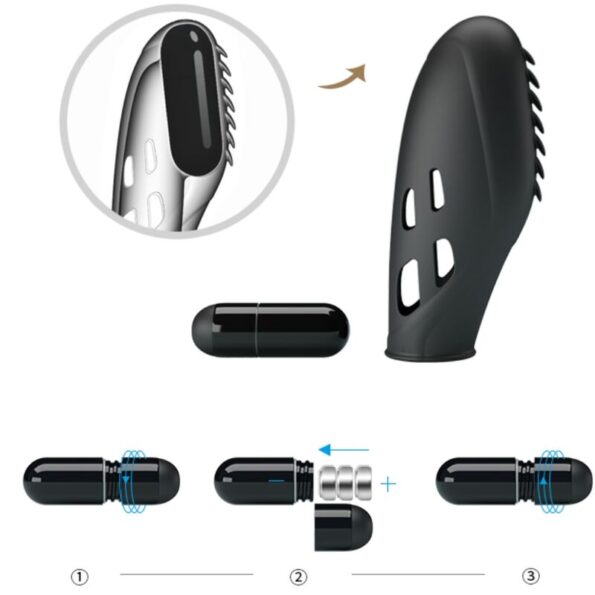 PRETTY LOVE - VIBRATEUR DOIGT EN SILICONE GILO NOIR-PRETTY LOVE-sextoys-lingerie-bdsm-hygiène-sexshop