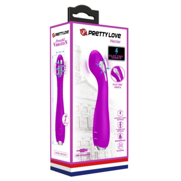 PRETTY LOVE - VIBRATEUR ÉLECTROCHOC RECHARGEABLE HECTOR-IMPERMÉABLE VIOLET-PRETTY LOVE FLIRTATION-sextoys-lingerie-bdsm-hygiène-sexshop
