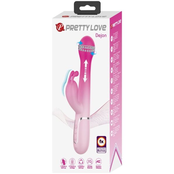 PRETTY LOVE - VIBRATEUR LAPIN MULTIFONCTION 3 EN 1 DEJON ROSE-PRETTY LOVE-sextoys-lingerie-bdsm-hygiène-sexshop