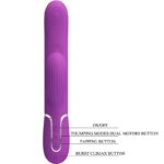 PRETTY LOVE – VIBRATEUR LAPIN MULTIFONCTION 3 EN 1 PERLITA VIOLET