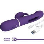 PRETTY LOVE – VIBRATEUR MULTIFONCTION 3 EN 1 KAMPAS RABBIT AVEC LANGUE VIOLET