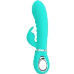 PRETTY LOVE - VIBRATEUR MULTIFONCTION G-SPOT PRESCOTT VERT AQUA-PRETTY LOVE FLIRTATION-sextoys-lingerie-bdsm-hygiène-sexshop