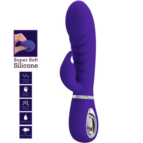 PRETTY LOVE - VIBRATEUR MULTIFONCTION G-SPOT PRESCOTT VIOLET-PRETTY LOVE FLIRTATION-sextoys-lingerie-bdsm-hygiène-sexshop