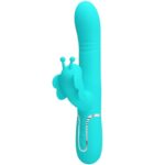 PRETTY LOVE - VIBRATEUR MULTIFONCTION LAPIN 4 EN 1 PAPILLON AQUA VERT-PRETTY LOVE FLIRTATION-sextoys-lingerie-bdsm-hygiène-sexshop
