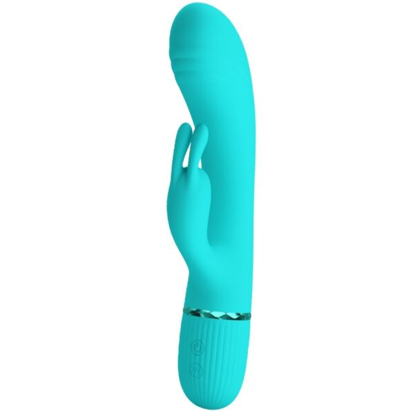 PRETTY LOVE - VIBRATEUR SCOCCO LAPIN TURQUOISE-PRETTY LOVE FLIRTATION-sextoys-lingerie-bdsm-hygiène-sexshop