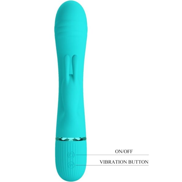 PRETTY LOVE - VIBRATEUR SCOCCO LAPIN TURQUOISE-PRETTY LOVE FLIRTATION-sextoys-lingerie-bdsm-hygiène-sexshop