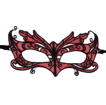 QUEEN LINGERIE - MASQUE EN DENTELLE DÉTAILS ROUGES-QUEEN LINGERIE-sextoys-lingerie-bdsm-hygiène-sexshop