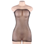 QUEEN LINGERIE – ROBE CORPS EN FILET AVEC DIAMANTS S/L