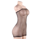 QUEEN LINGERIE – ROBE CORPS EN FILET AVEC DIAMANTS S/L