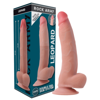 ROCKARMY - DUAL DENSITY LEOPARD 23 CM -O- 4.77 CM-ROCK ARMY-sextoys-lingerie-bdsm-hygiène-sexshop