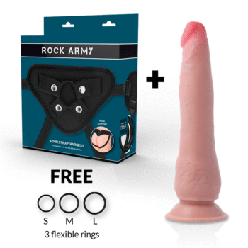 ROCKARMY - HARNAIS + CRUSADER DOUBLE DENSITÉ 21.5 CM -O- 4.46 CM-ROCK ARMY-sextoys-lingerie-bdsm-hygiène-sexshop