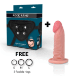 ROCKARMY – HARNAIS + GODE RÉALISTE TIGRE DOUBLE DENSITÉ 14 CM -O- 4.46 CM