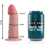 ROCKARMY – HARNAIS + GODE RÉALISTE TIGRE DOUBLE DENSITÉ 14 CM -O- 4.46 CM