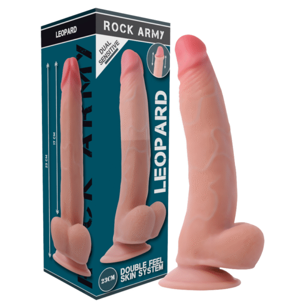 ROCKARMY - HARNAIS + LÉOPARD DOUBLE DENSITÉ 23 CM -O- 4.77 CM-ROCK ARMY-sextoys-lingerie-bdsm-hygiène-sexshop