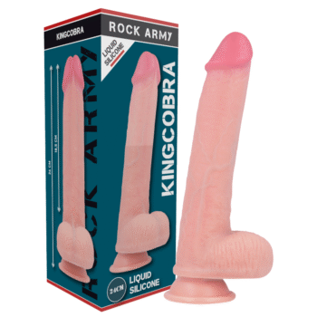 ROCKARMY - LIQUIDE SILICONE PREMIUM KINGCOBRA RÉALISTE 24 CM -O- 4.77 CM-ROCK ARMY-sextoys-lingerie-bdsm-hygiène-sexshop