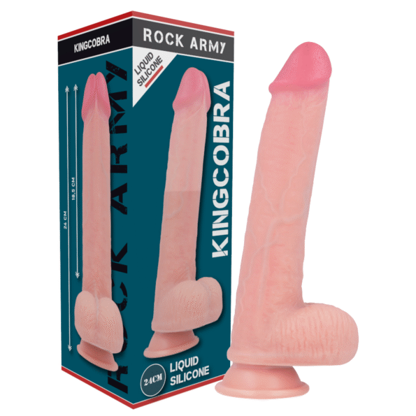 ROCKARMY - LIQUIDE SILICONE PREMIUM KINGCOBRA RÉALISTE 24 CM -O- 4.77 CM-ROCK ARMY-sextoys-lingerie-bdsm-hygiène-sexshop