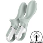 SATISFYER - AIR PUMP BOOTY 3 VIBRATEUR ANAL GONFLABLE GRIS VERT-SATISFYER VIBRATOR-sextoys-lingerie-bdsm-hygiène-sexshop