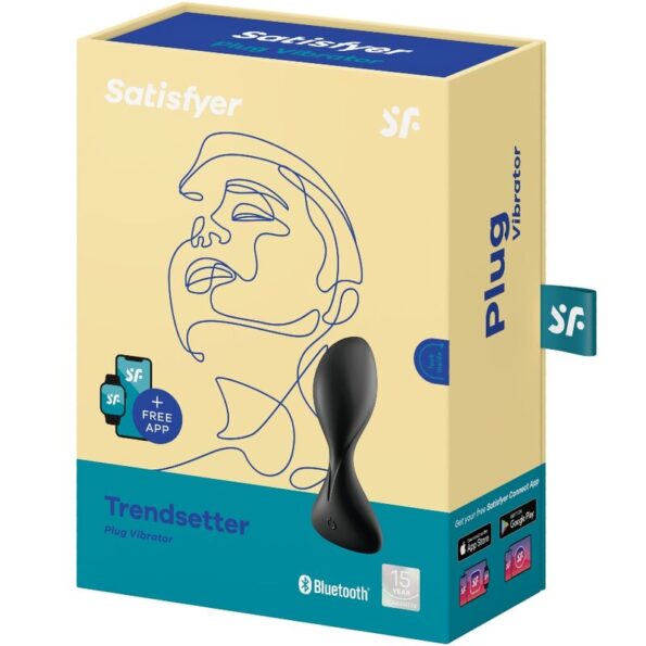 SATISFYER - APPLICATION DE PLUG VIBRANT TRENDSETTER NOIR-SATISFYER CONNECT-sextoys-lingerie-bdsm-hygiène-sexshop
